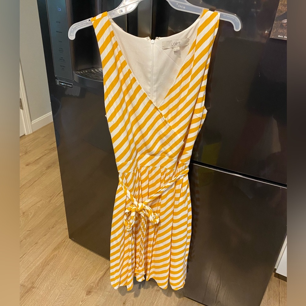 LOFT yellow striped dress